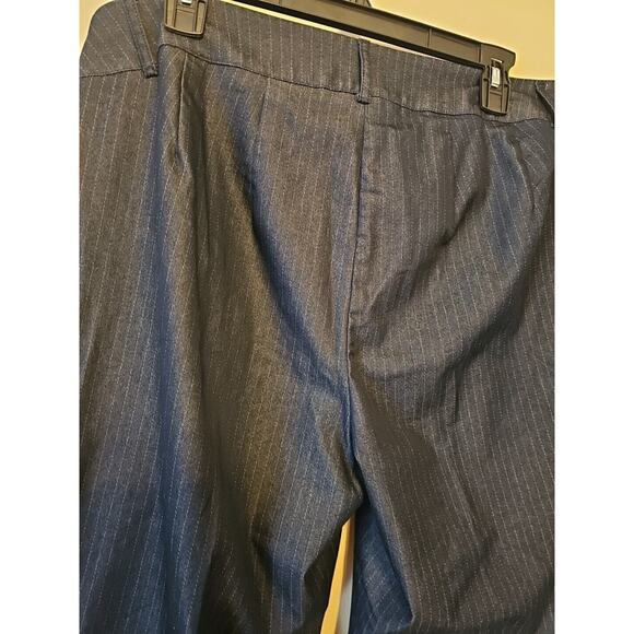 Lane Bryant The‎ Lena Ankle Striped Dress Pants Size 16 Navy Blue - Picture 4 of 11